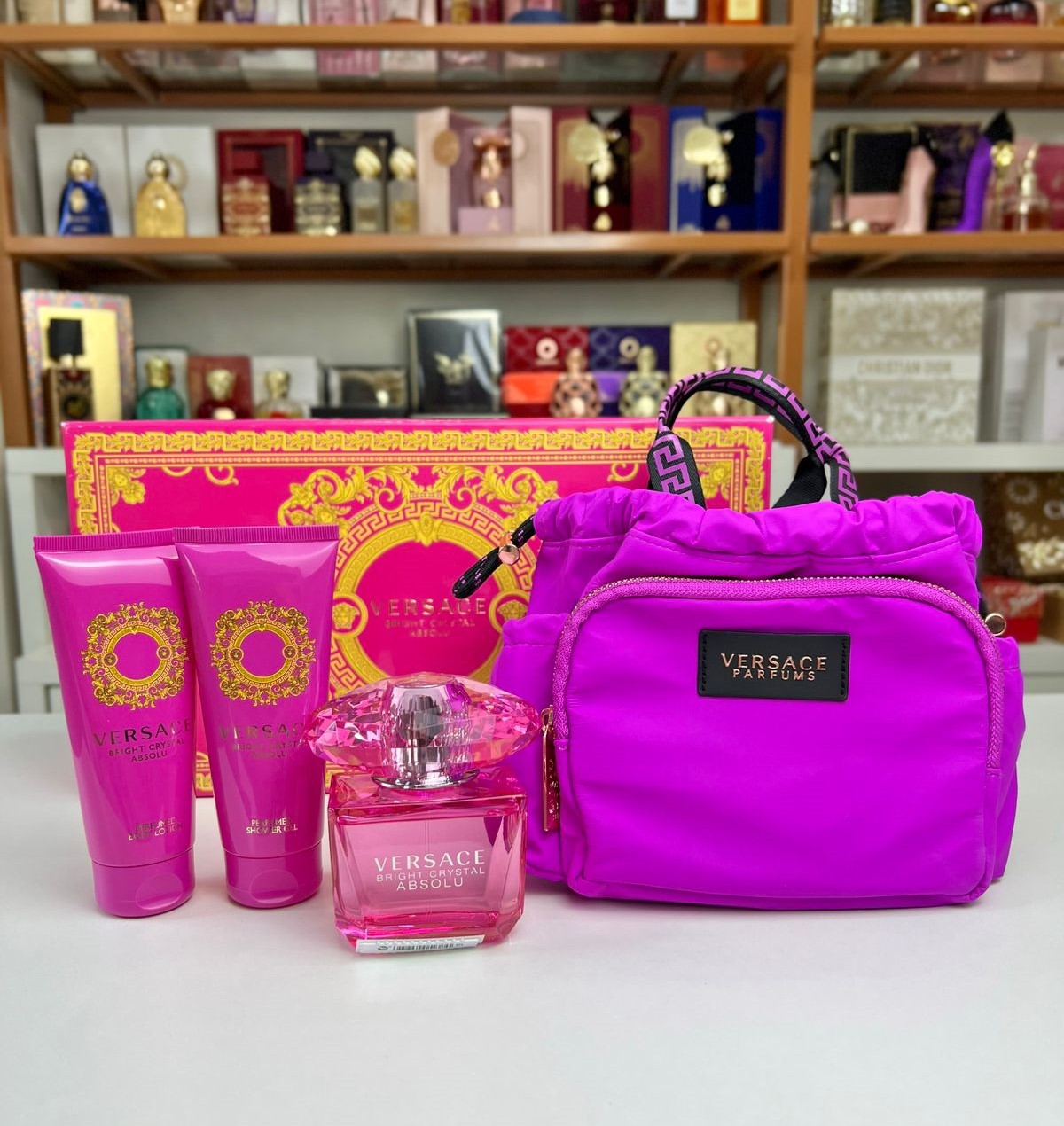 Kit Versace Bright Crystal Absolu: Eau de Parfum 90ml+ Body Lotion
