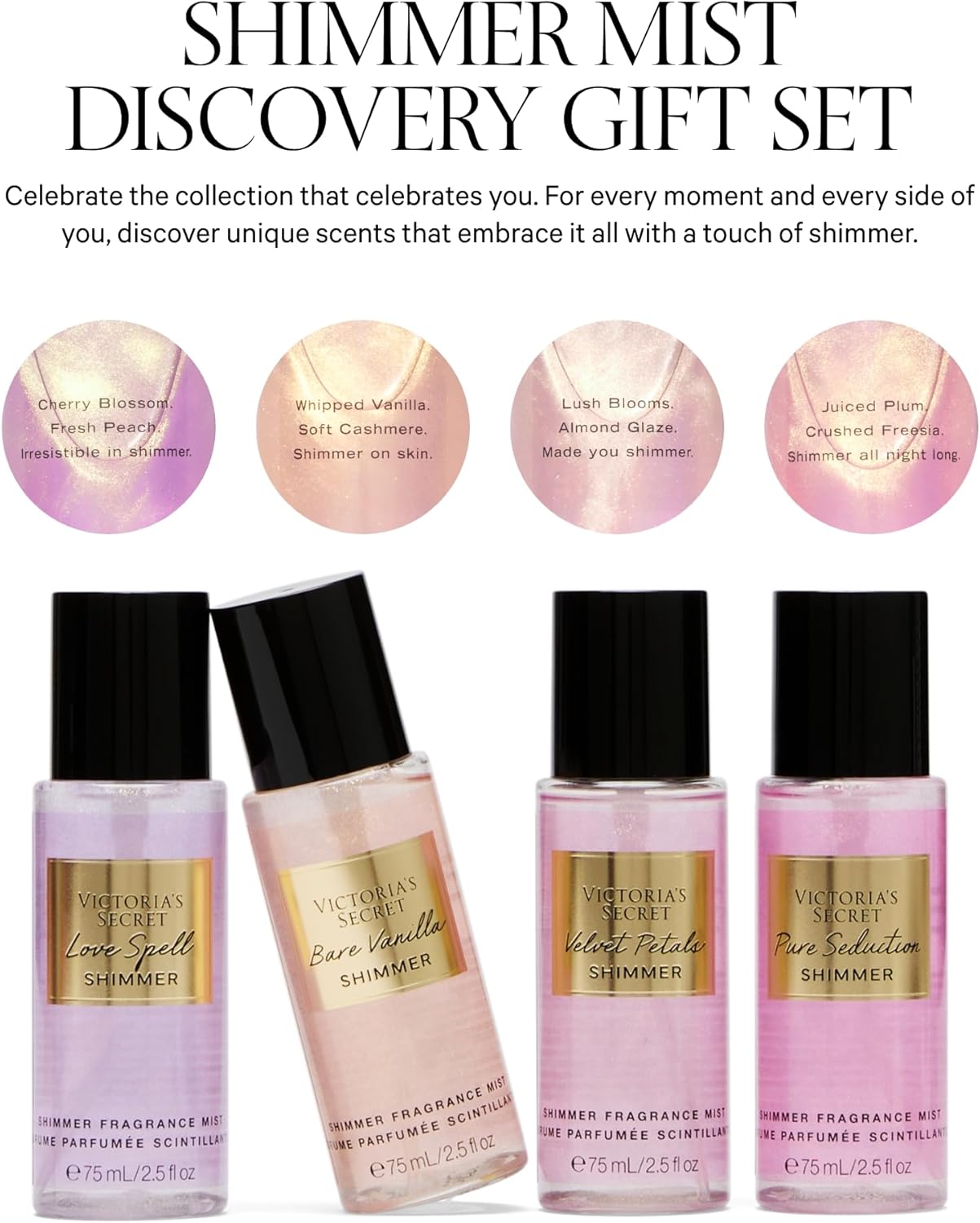 Kit Victoria's Secret 4 Body Splash Shimmer Mais Vendidos