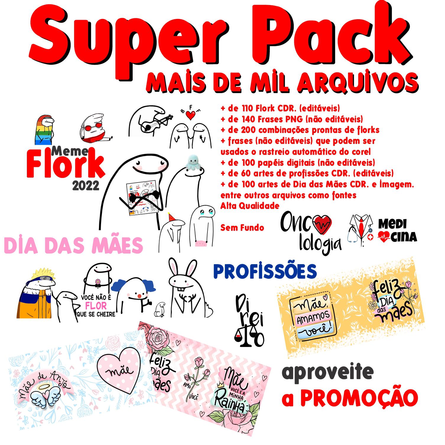 Pack Pacote De Imagens - Kit Digital - Bento Flork Meme