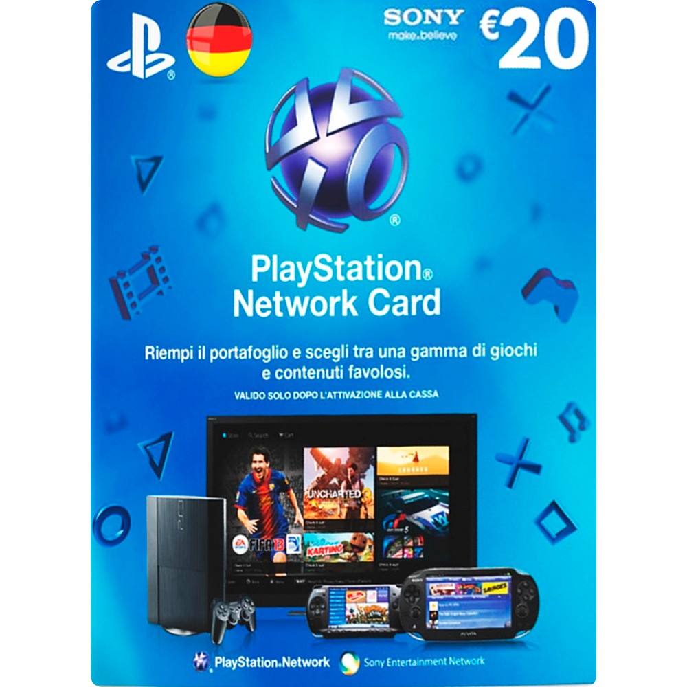 CARTÃO PSN €20- PLAYSTATION NETWORK CARD - GERMAN - GCM Games - Gift Card  PSN, Xbox, Netflix, Google, Steam, Itunes