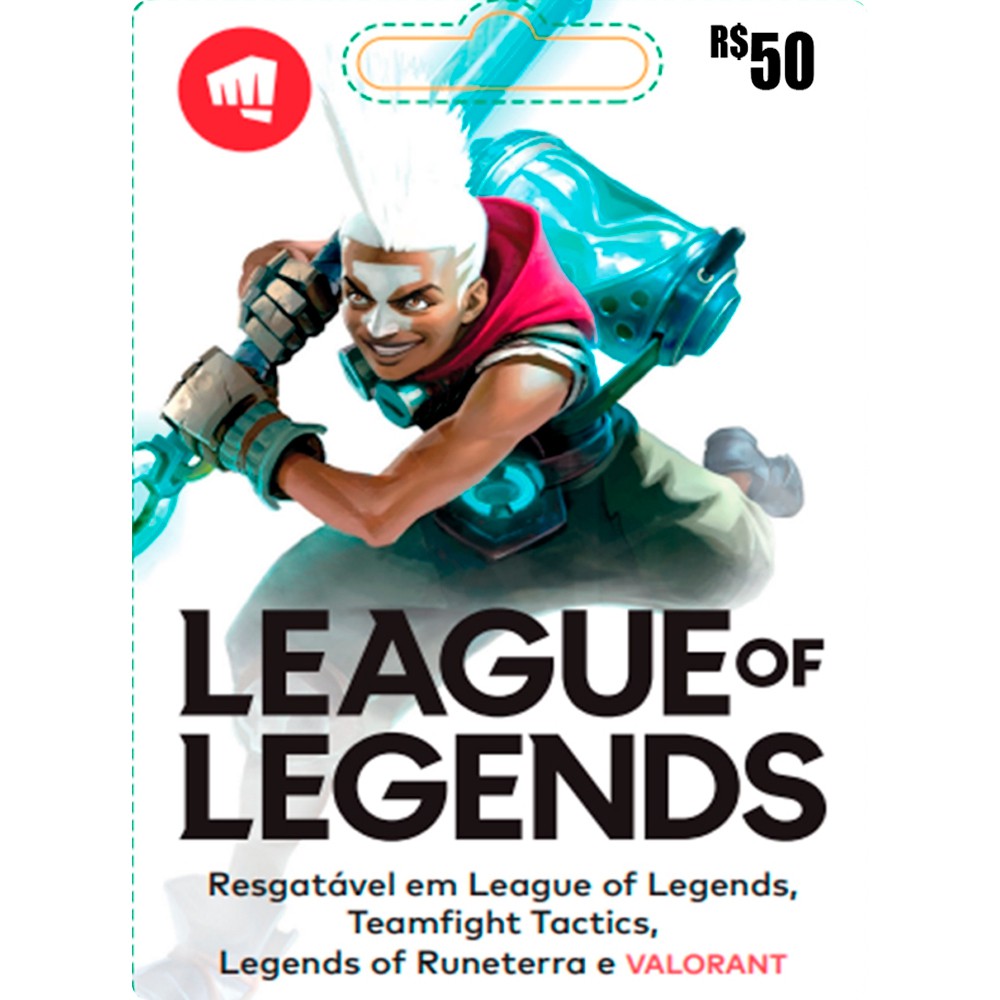 Cartão League of Legends R$ 25 Reais Pré-pago Gift Card 