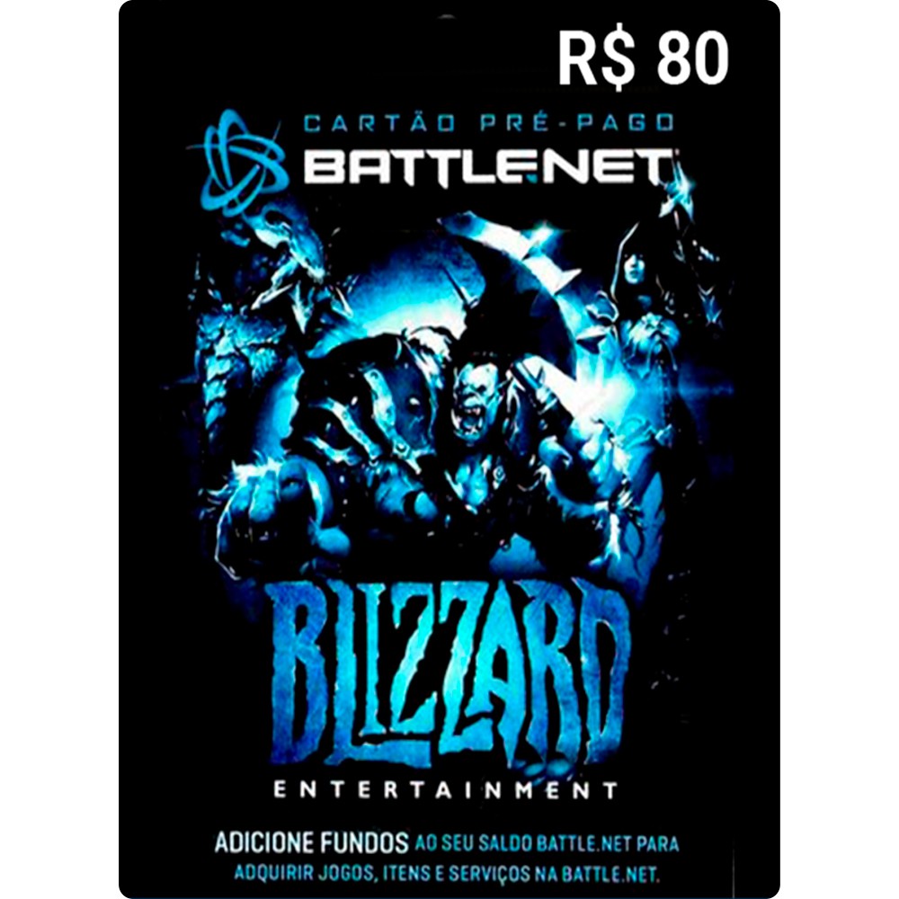 CARTÃO BLIZZARD BATTLE.NET R$80,00 - GCM Games - Gift Card PSN, Xbox,  Netflix, Google, Steam, Itunes