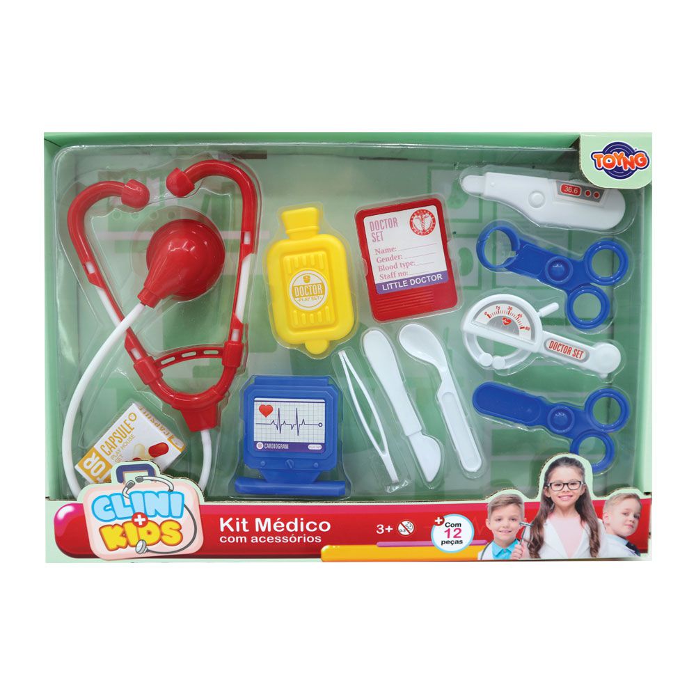 Kit 2 Celular Jogo Infantil + Brinquedo Médico Estetoscópio em