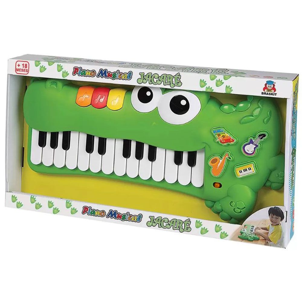 Brinquedo Piano Musical Animal Rosa Sons Educativo - Braskit