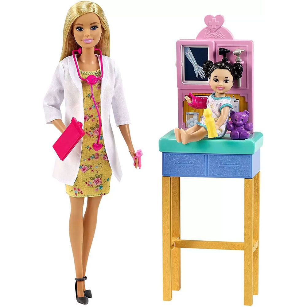 Barbie Doll Família Conjunto completo com roupas, 4 Pessoas, Mamãe