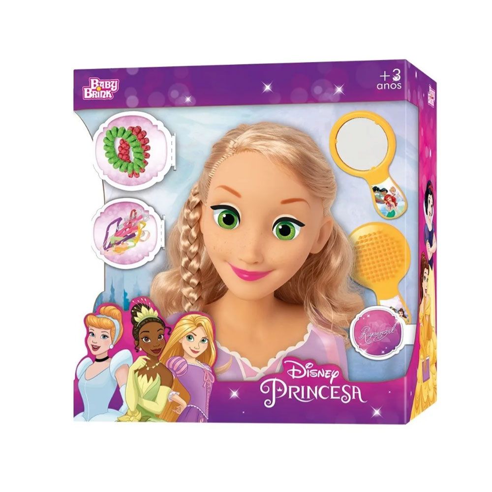 Conjunto Boneca Maquiagem Princesa Cabelo Styling Cabeça Playset Com Beleza  E Acessórios De Moda Para As Meninas