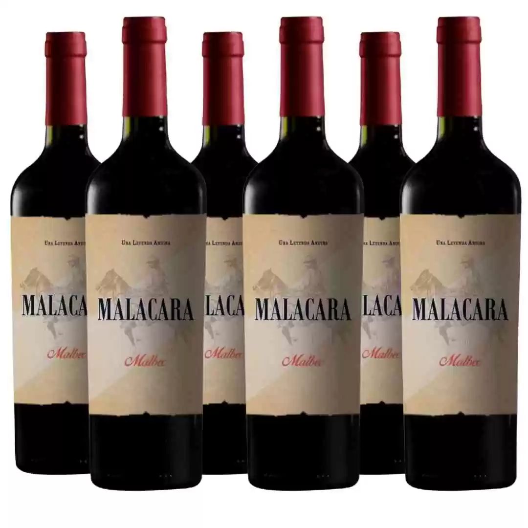 Caixa com 6 Malacara Malbec 750ml Vinho Tinto Argentino - CS Vinhos