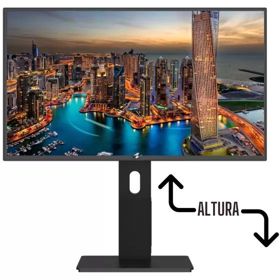 MONITOR 24'' LED ERGONÔMICO AJUSTE DE ALTURA, ROTAÇÃO VERTICAL, ROTAÇÃO ...