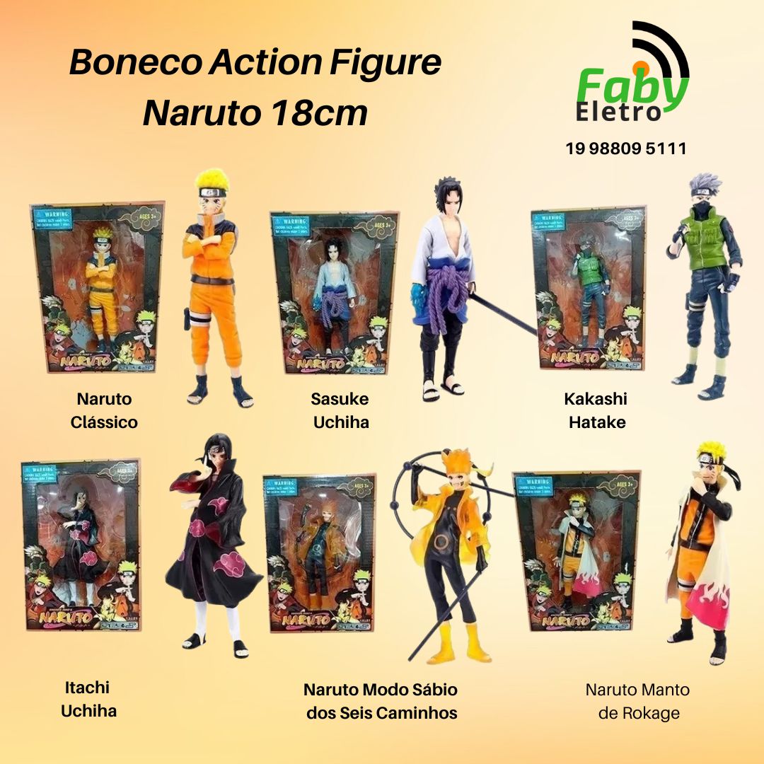 Miniaturas Bonecos de Naruto (Sasuke Classico)