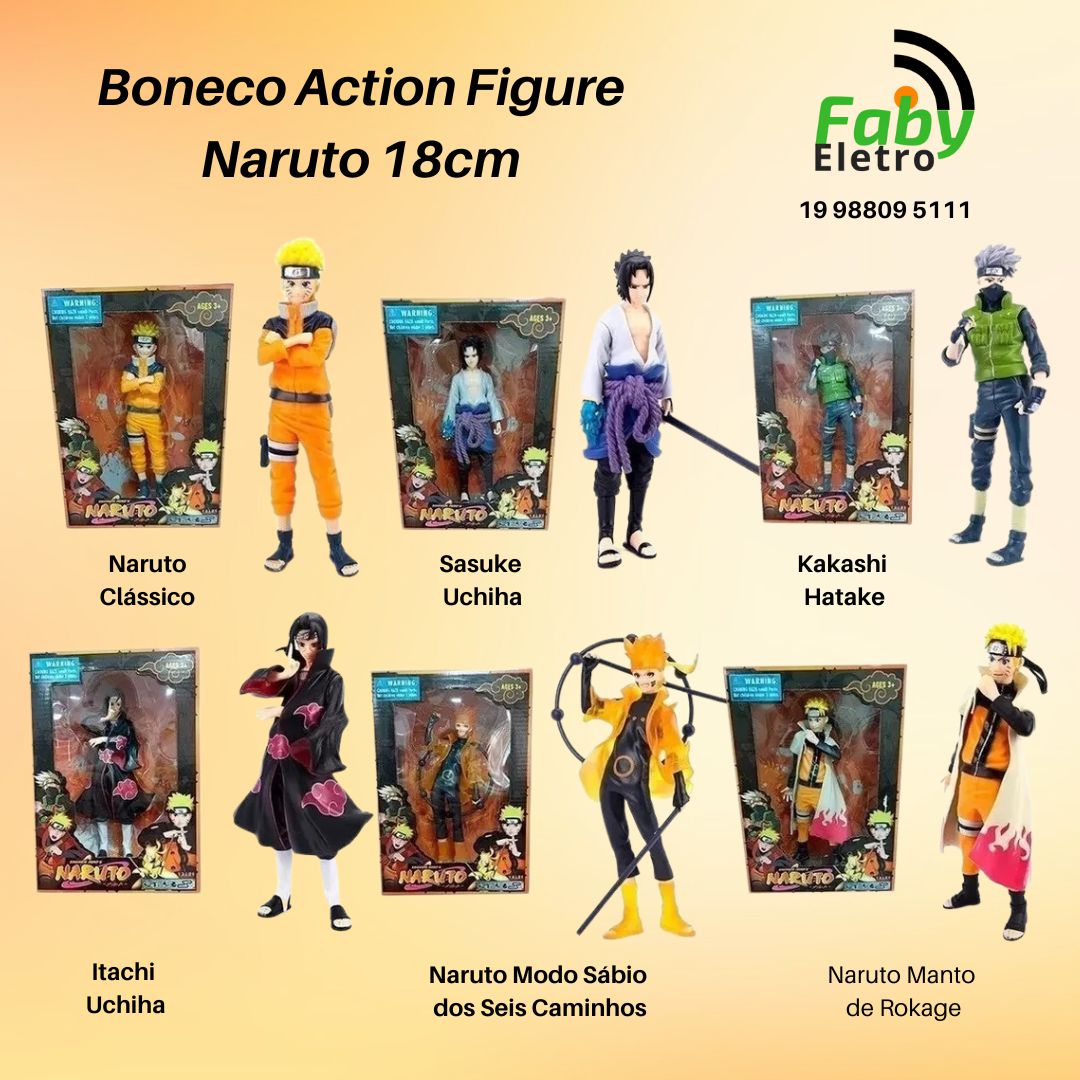 Boneco Action Figure Brinquedo Miniatura Sasuke Uchiha