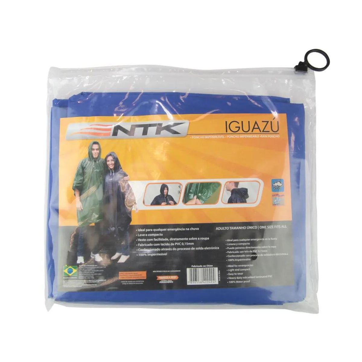 Poncho Iguazu Adulto Azul- Nautika - Kai Caiaques