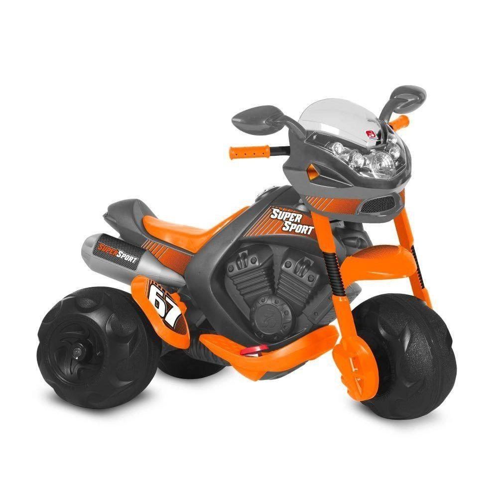 Moto Elétrica para Crianças a partir de 18 Meses, Velocidade Máx. de 3km/h,  88,5x42,5x49cm Laranja