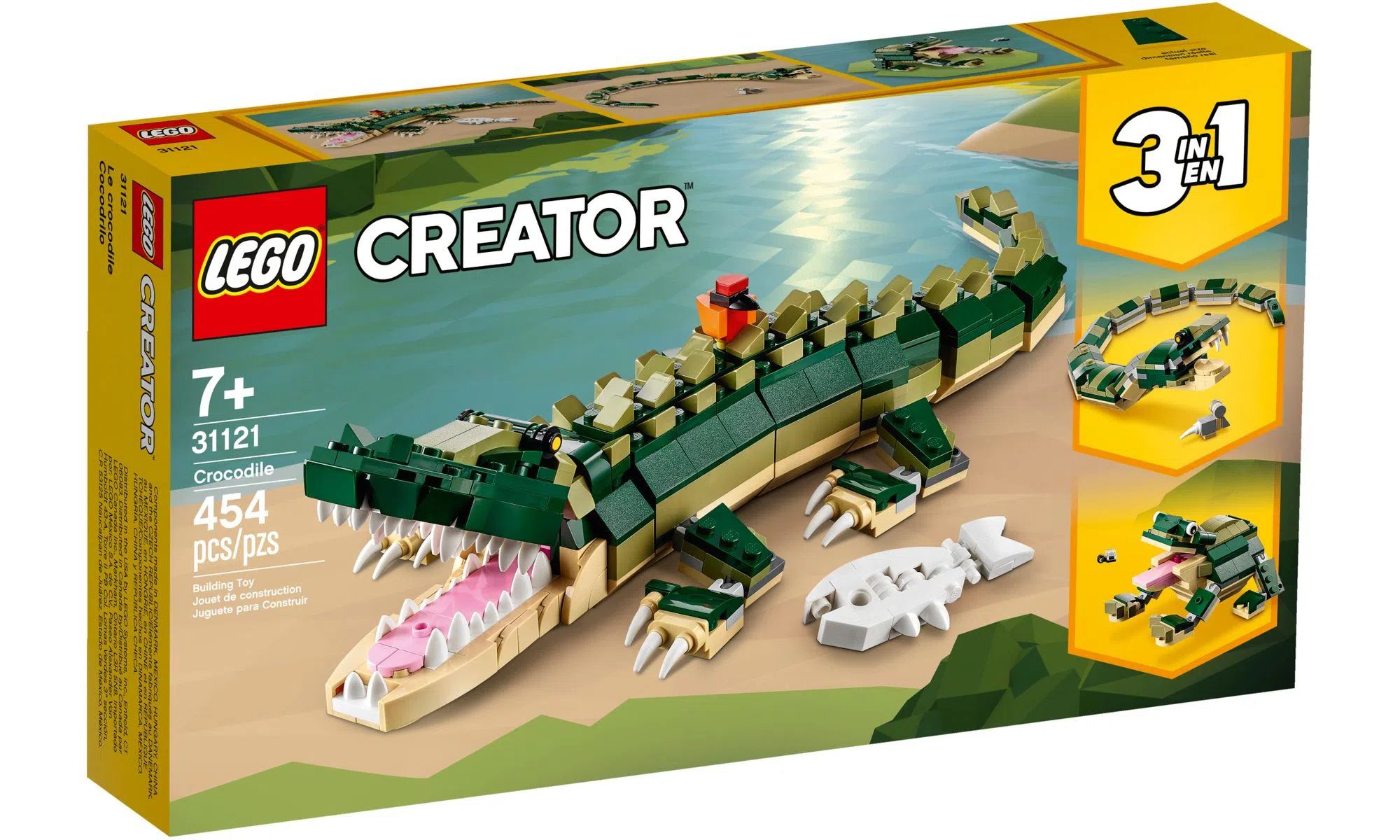 Lego Creator 3 Em 1 - Crocodilo - 454 Peças - 31121 - Lego - Real Brinquedos