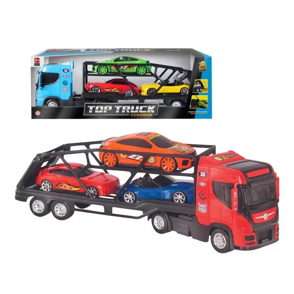 Caminhão Top Truck Cegonha Com Carrinhos App Jogo - Bs Toys