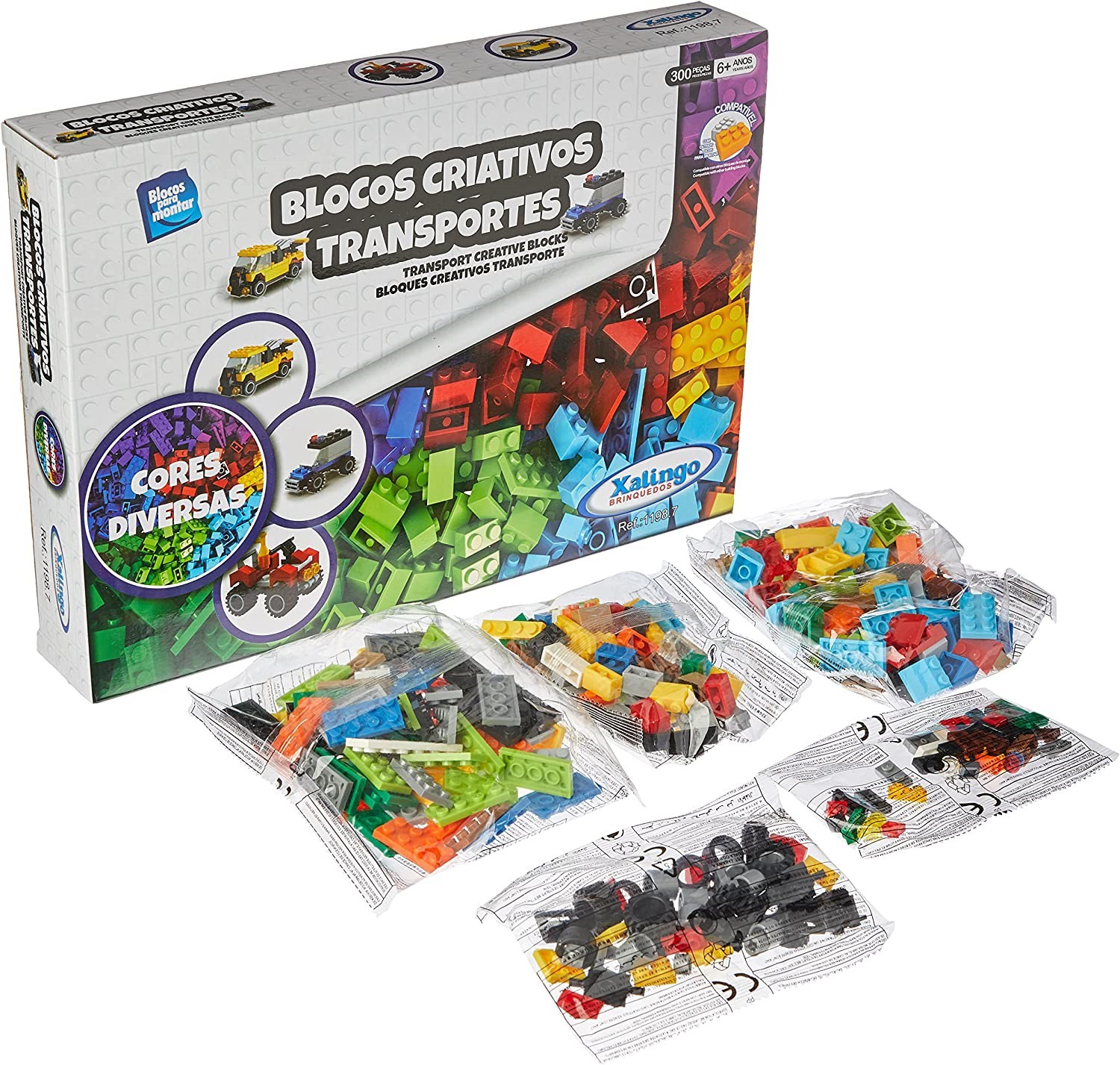 Blocos De Montar 300 Peças Grandes Brinquedo Educativo