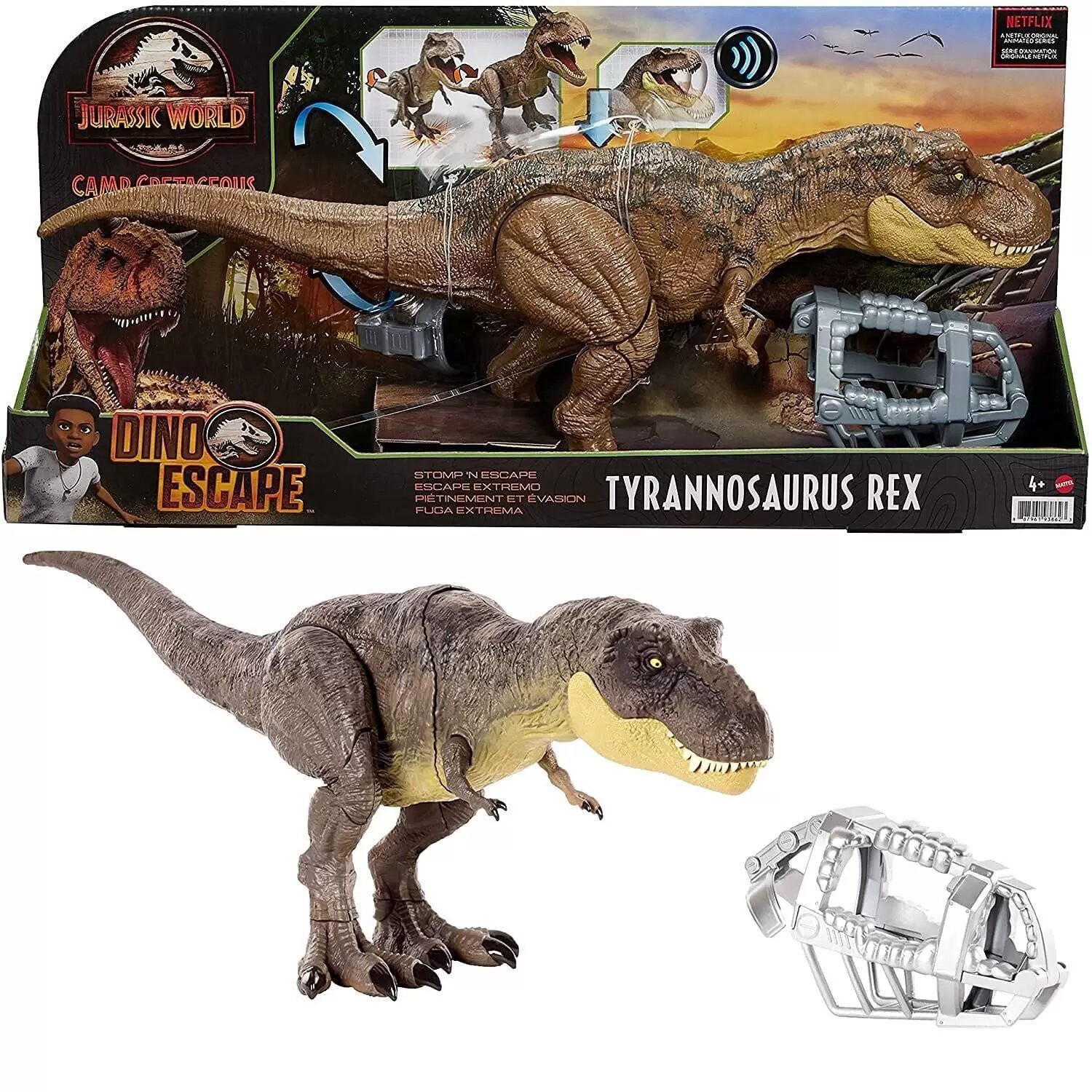 Mattel Imaginext Jurassic World Dinossauro Brinquedo T-Rex Ação de luta