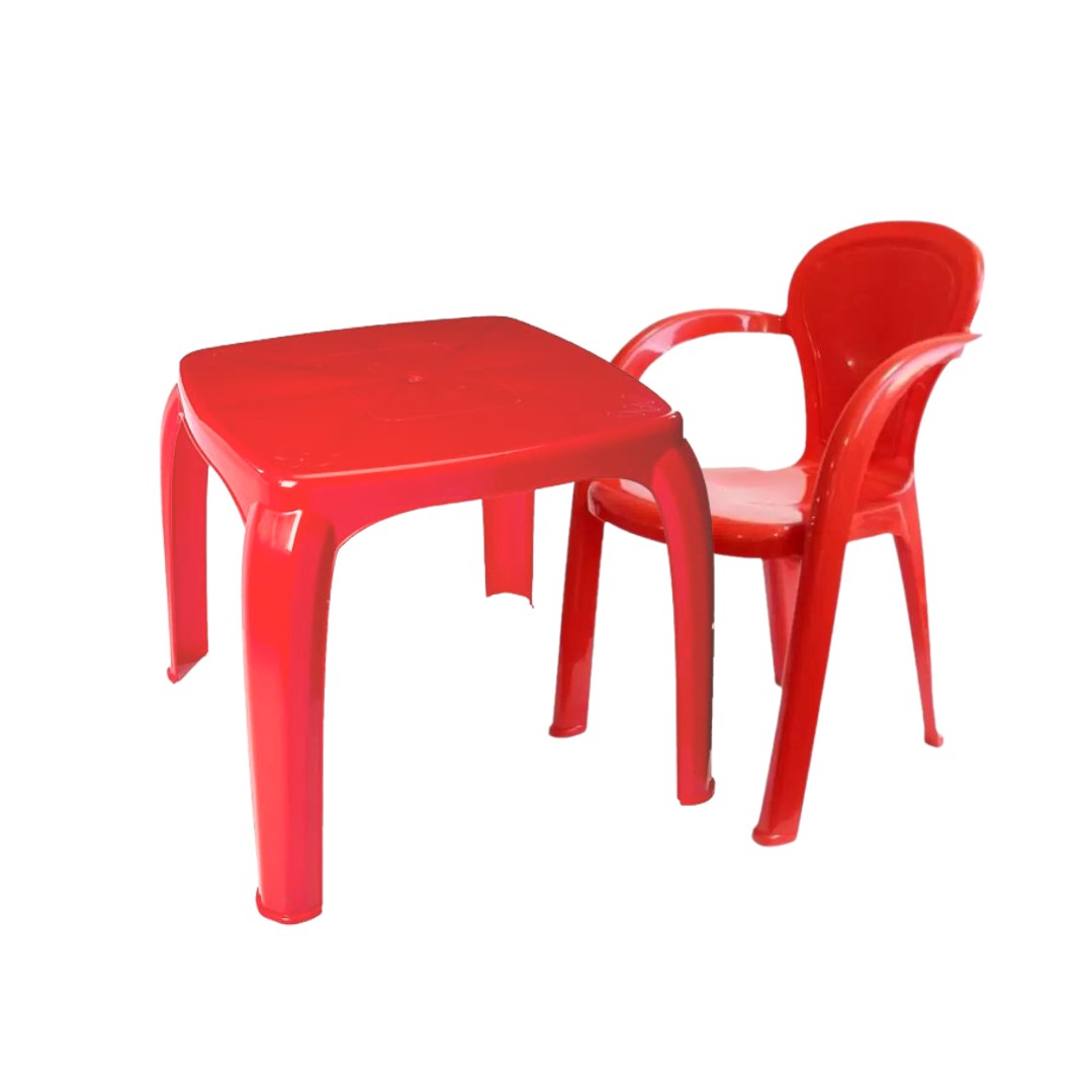Conjunto Mesa e Cadeira Infantil Lisa - Vermelho - 47/148- Usual Utili -  Real Brinquedos