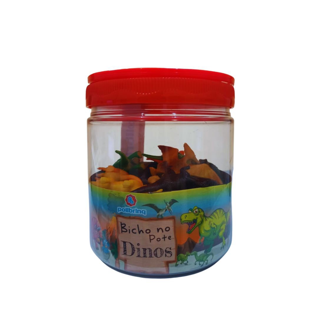 Miniaturas Bicho No Pote Dinossauro - 2319 - Polibrinq - Real