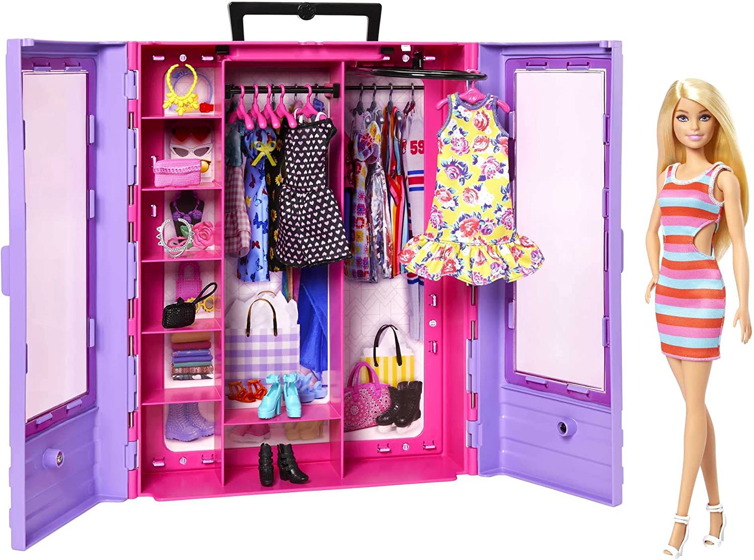 Boneca Barbie Com Cenário E Guarda Roupa De Luxo - Mattel em