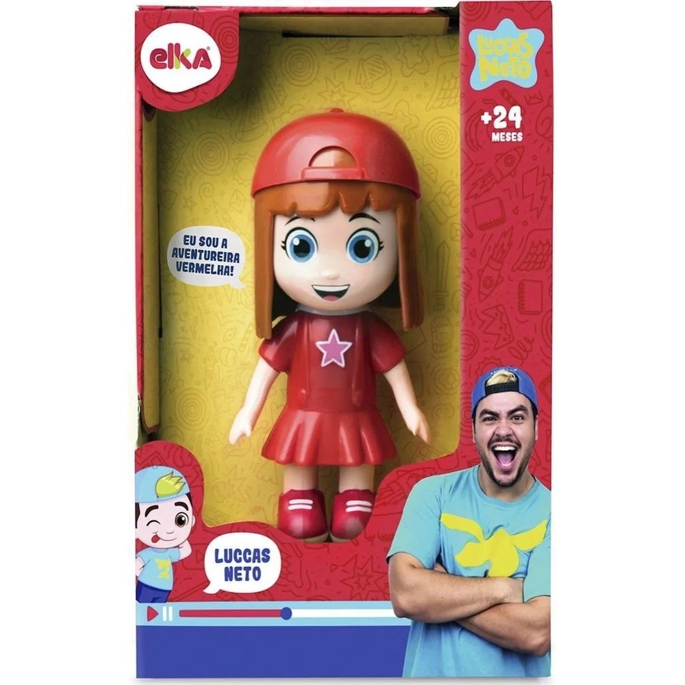 Boneca Gi Aventureira - Vermelha - Luccas Neto - 1126 - Elka - Real ...