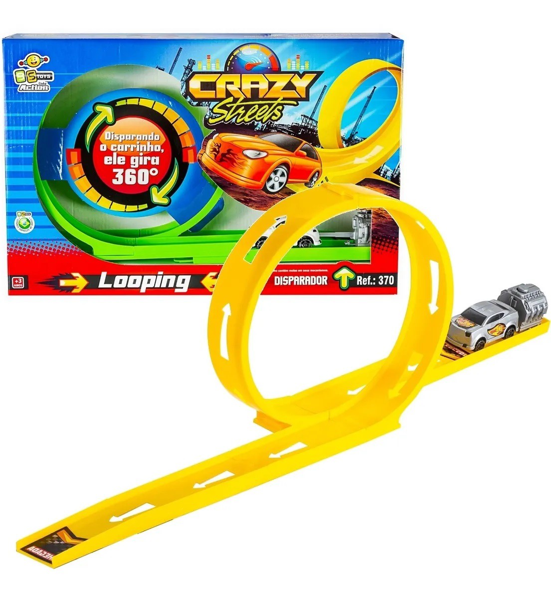 Brinquedo Pista de Corrida Looping Crazy 360 Streets Moto