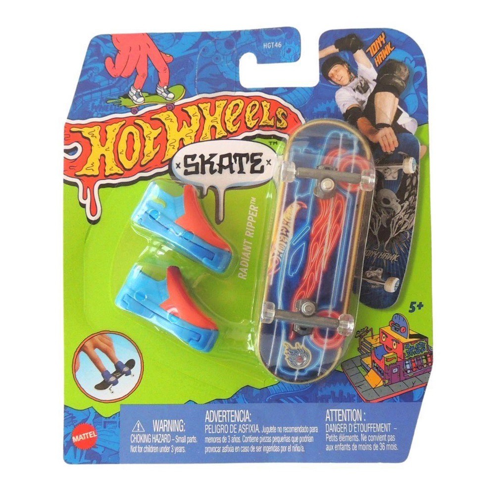 Hot Wheels Veículo Brinquedo Skateboard Skate Dedo com Tênis - APENAS 1  (UMA) UNIDADE - NÃO É POSSÍVEL ESCOLHER, Multi