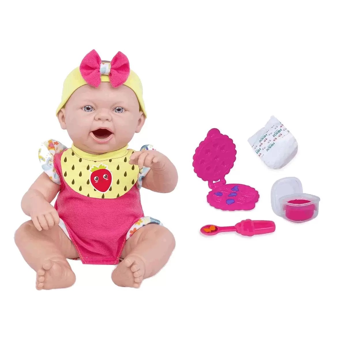 Boneca Bebe Reborn Hora do Lanche Baby Ninos - Cotiplás 2406 na Americanas  Empresas