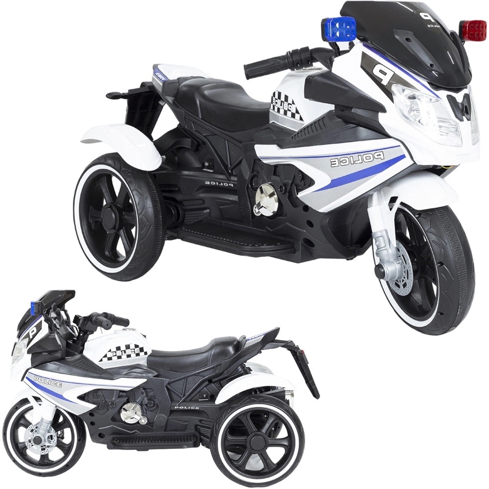 Mini Moto Elétrica Infantil Branca Triciclo Para Crianças Policia em  Promoção na Americanas