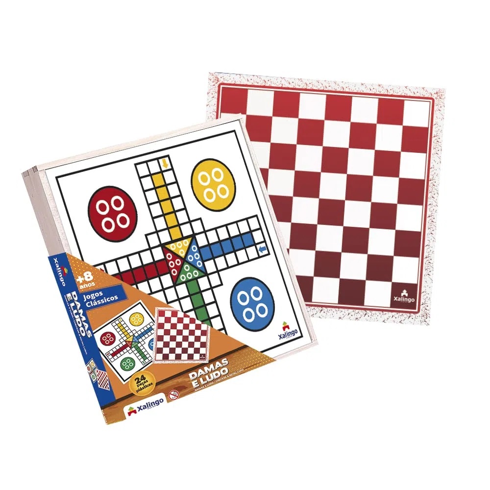 Jogo Tabuleiro 3 Jogos Dama Ludo Trilha Madeira - Brinquedos