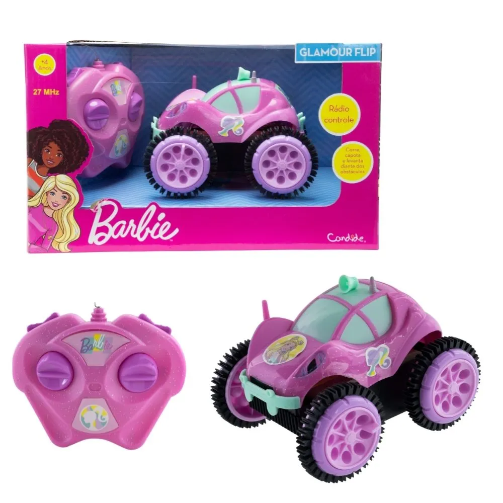 Carrinho de Controle Remoto Barbie Style Machine - Rosa