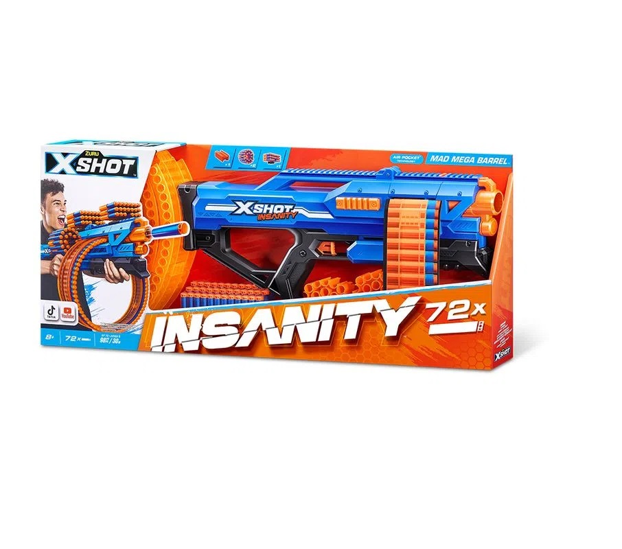 Zuru XSHOT Insanity AZT36605 - Pistola Motorizada Gatling Con Soporte Para Tripode Con 72 Dardos Incluye 72 Dardos Zuru XSHOT Insanity AZT36605 - Pistola Motorizada Gatling Con Soporte Para Tripode Con 72 Dardos Incluye 72 Dardos