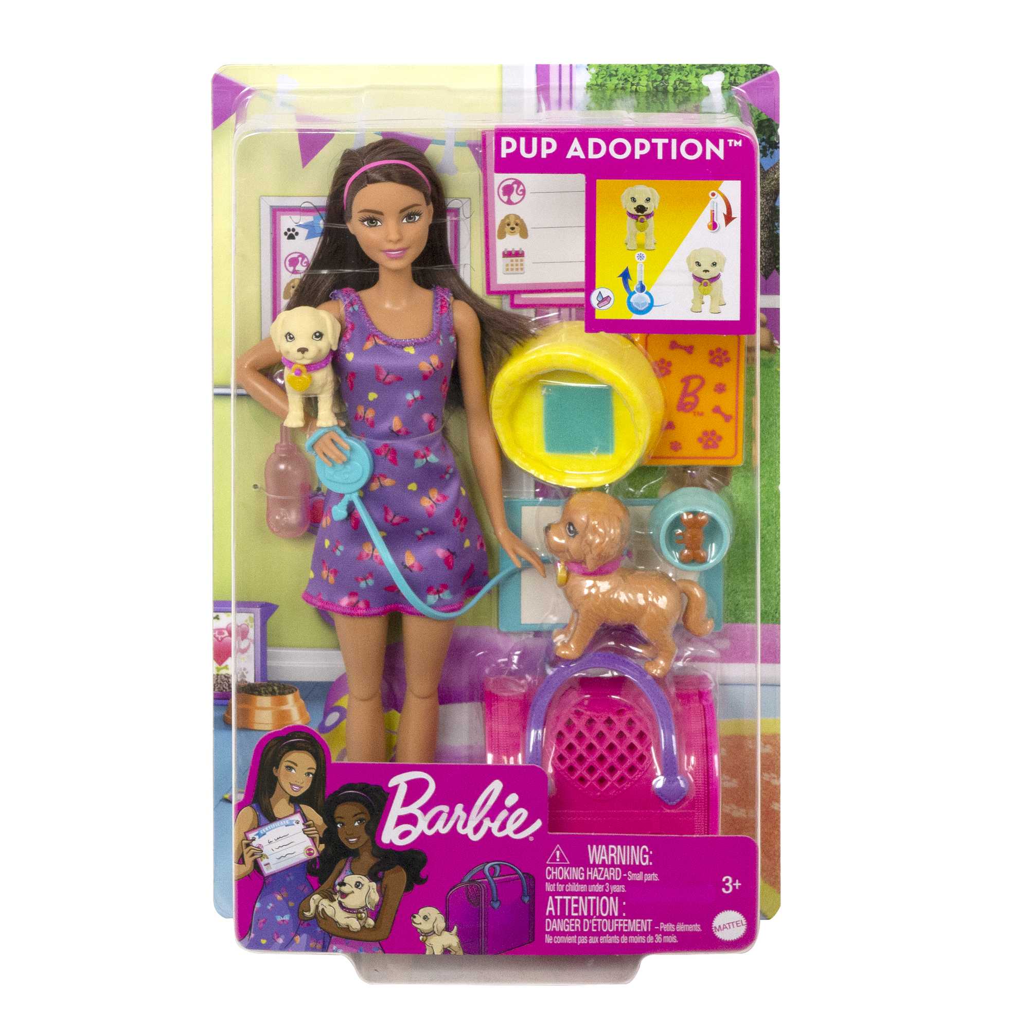 Barbie Adota Um Cachorrinho - Morena - HKD86 - Mattel - Real Brinquedos