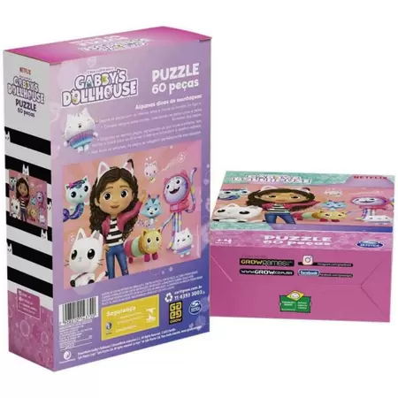 Quebra-Cabeça Puzzle Gabby's Dollhouse 60 Peças - 4372 Grow - Real ...