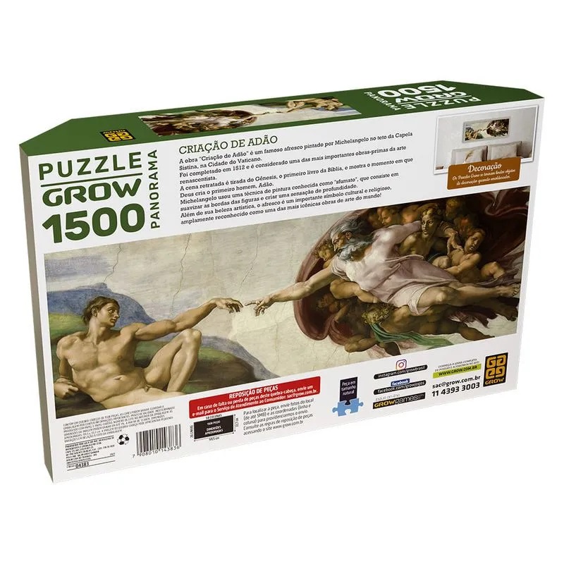 Quebra Cabeça - Puzzle 1500 Peças Panorama Criação De Adão - 4383 - Gr ...