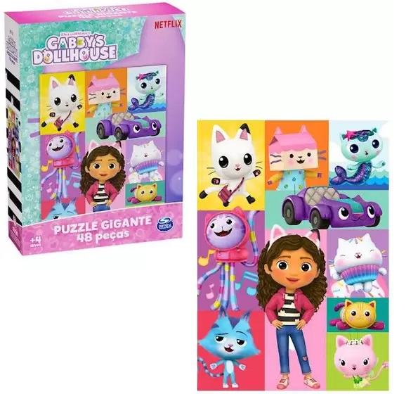 Quebra Cabeça - Puzzle Gigante 48 Peças - Gabby's Dollhouse - 4373 - G ...
