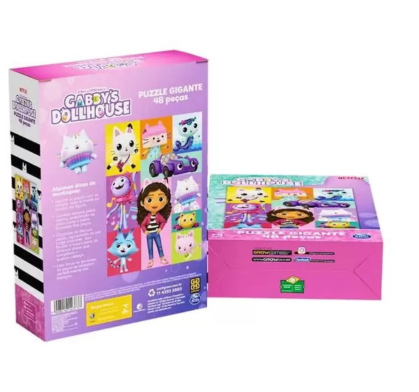 Quebra Cabeça - Puzzle Gigante 48 Peças - Gabby's Dollhouse - 4373 - G ...