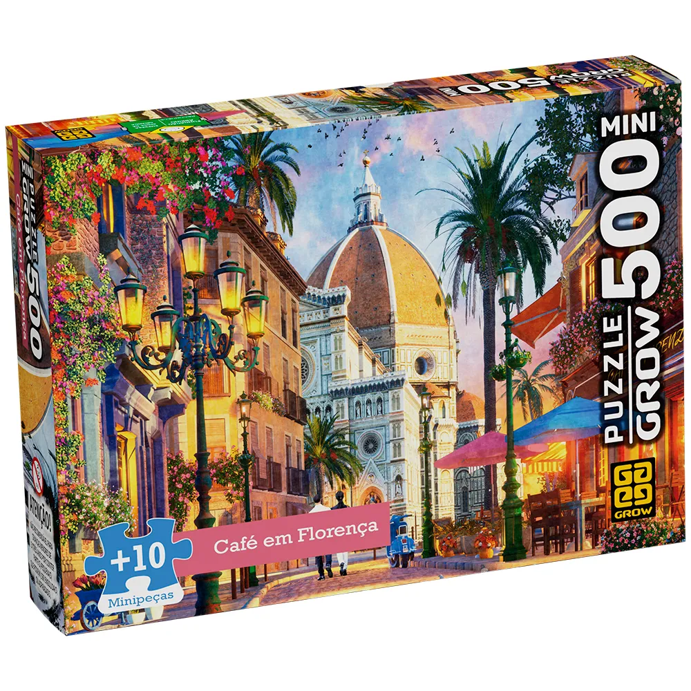 Mini Quebra-cabeça 500 peças Café em Florença 04604 Grow - Real