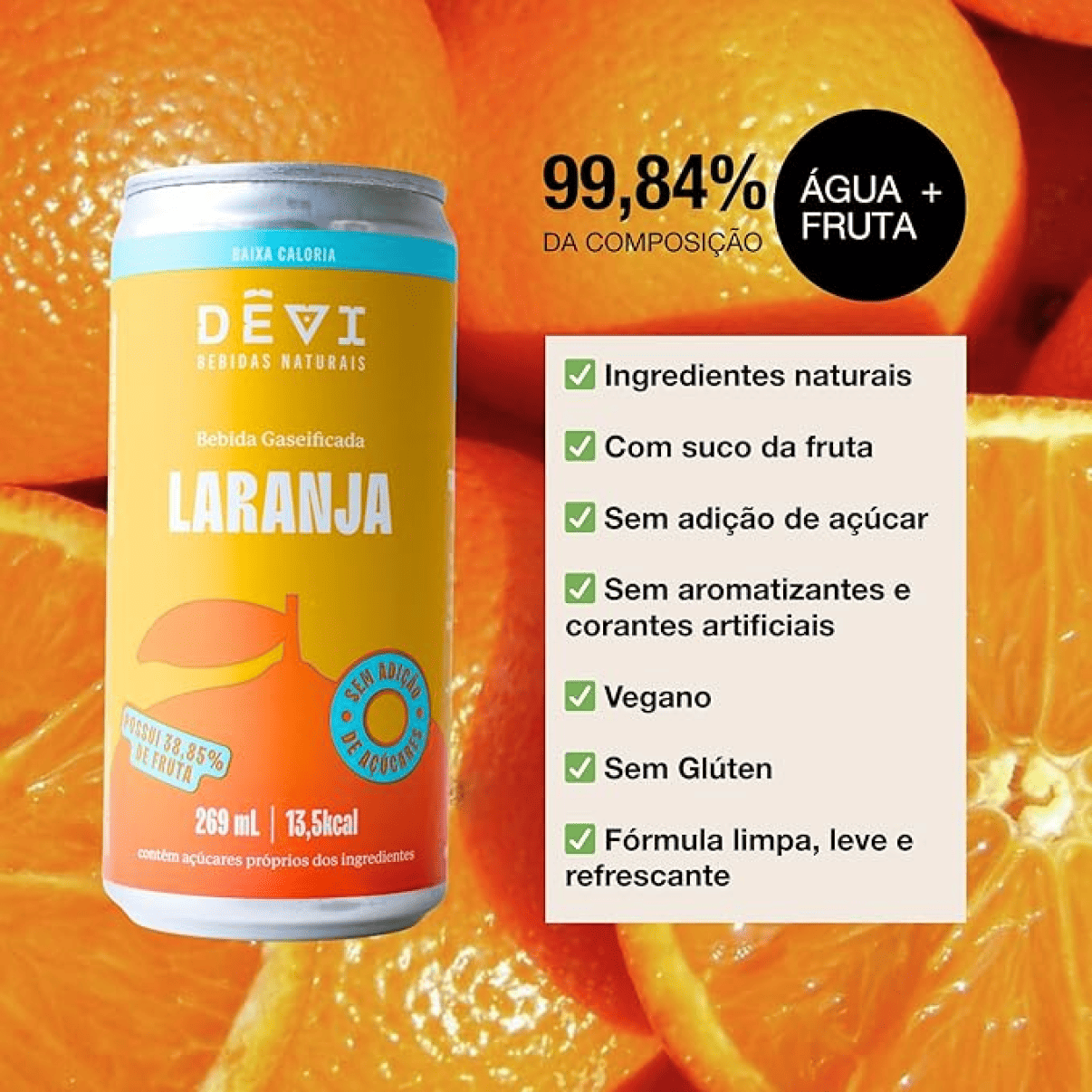 R$9,49 CADA UN - Pack com 6 Refrigerantes Vegano Natural DÊVI