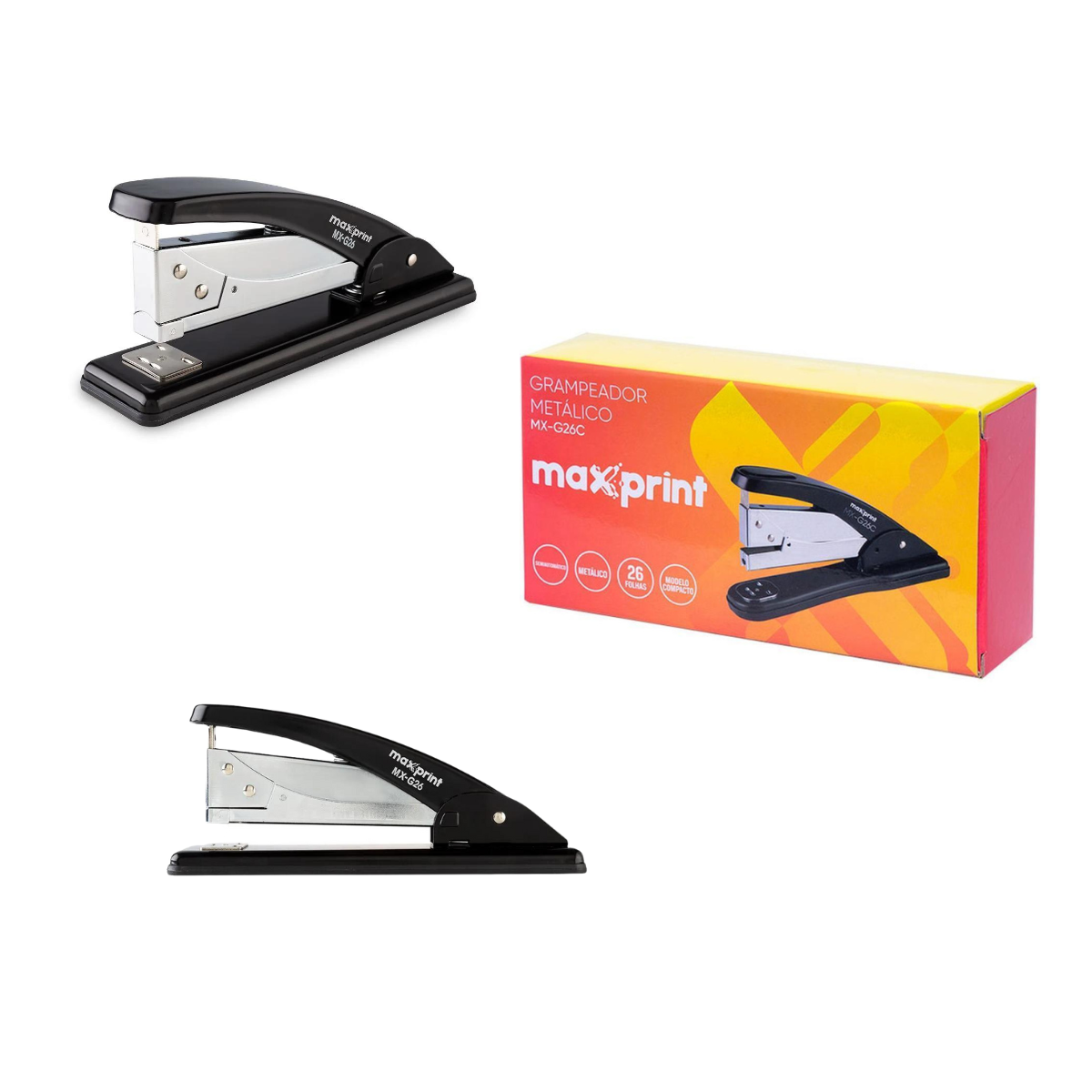 GRAMPEADOR METAL GRANDE CAP.26 FOLHAS MX-G26 713196 - MAXPRINT