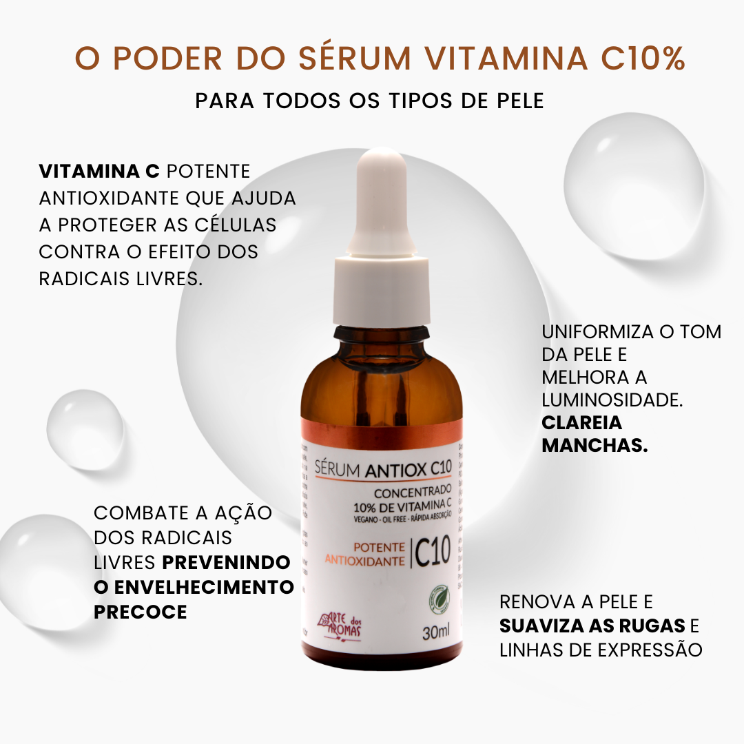 Sérum Vitamina C 10% - Arte dos Aromas - Cosméticos Orgânicos e
