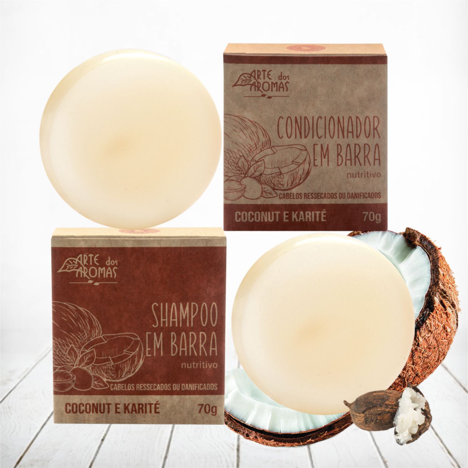 Kit Natural com Shampoo e Condicionador de Castanha do Brasil Arte dos  Aromas
