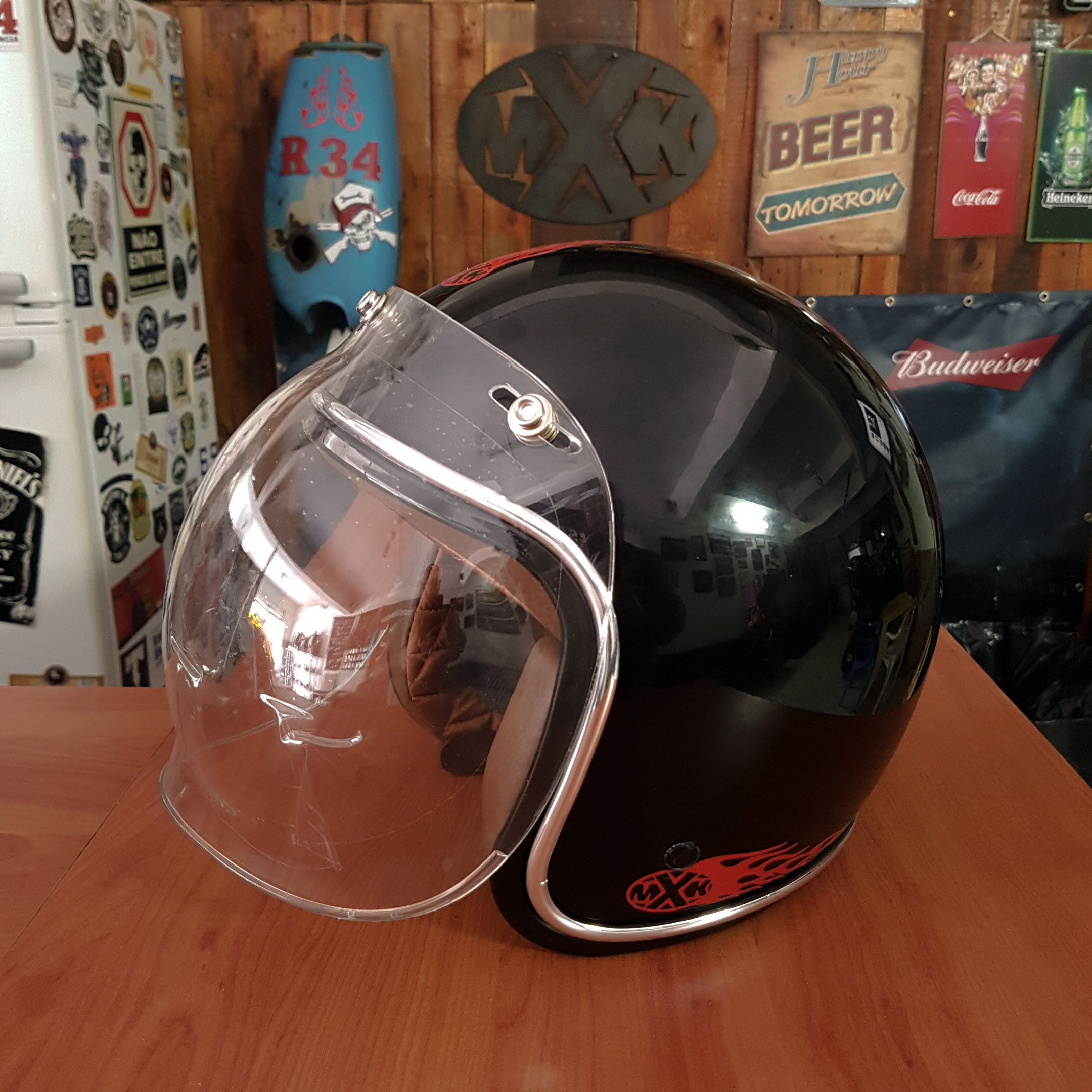 Viseira Bolha Transparente para capacete aberto (Bubble Shield) - MXK  Helmets
