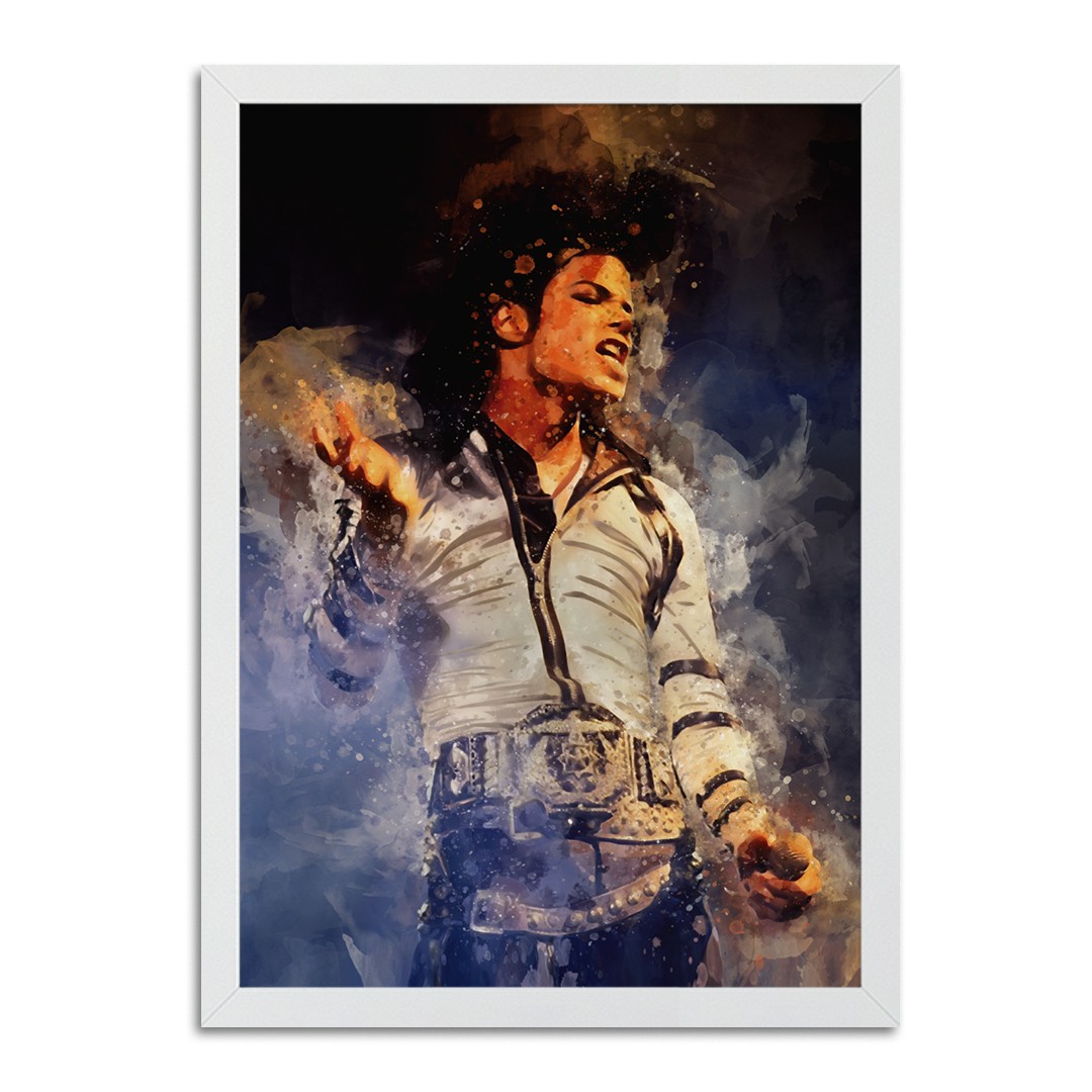 Quadro Decorativo Michael Jackson Aquarela - Sal Grosso Decora