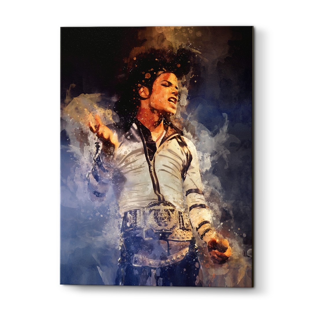 Quadro Decorativo Michael Jackson Aquarela - Sal Grosso Decora