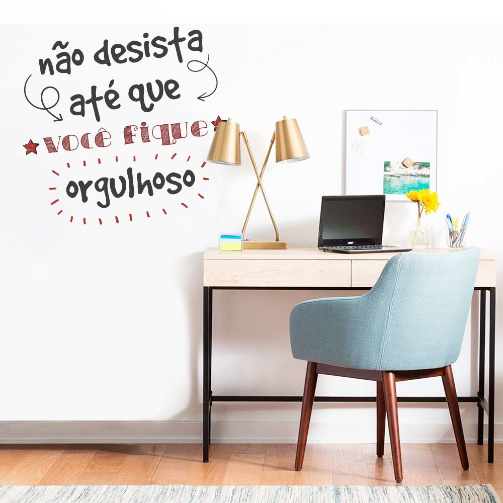 Adesivo de Parede Nunca Desista - Adesivos Decorativos e