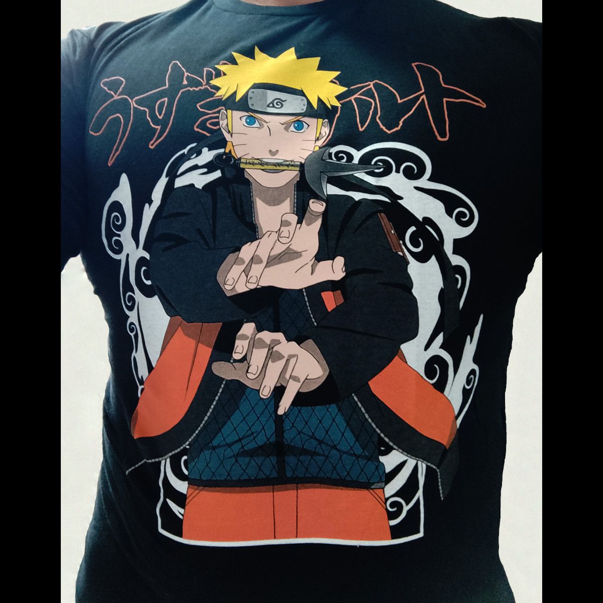 Camiseta de manga curta Naruto Shippuden masculina, Akatsuki