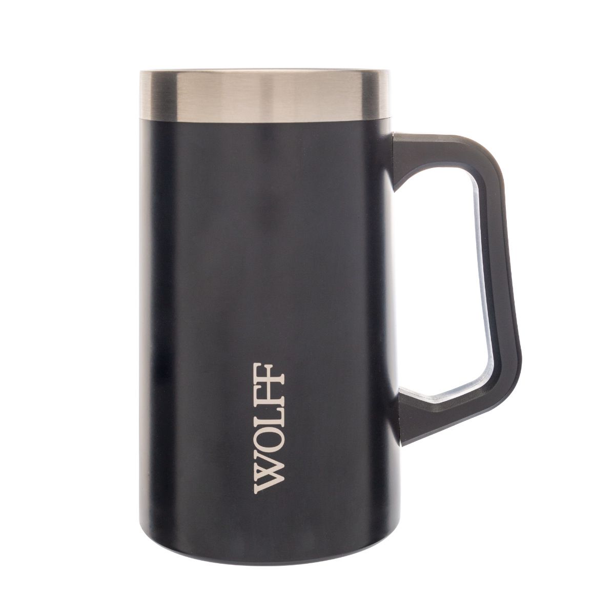 Caneca Térmica para Cerveja de Aço Inox Preta 500ml - Wolff - Os