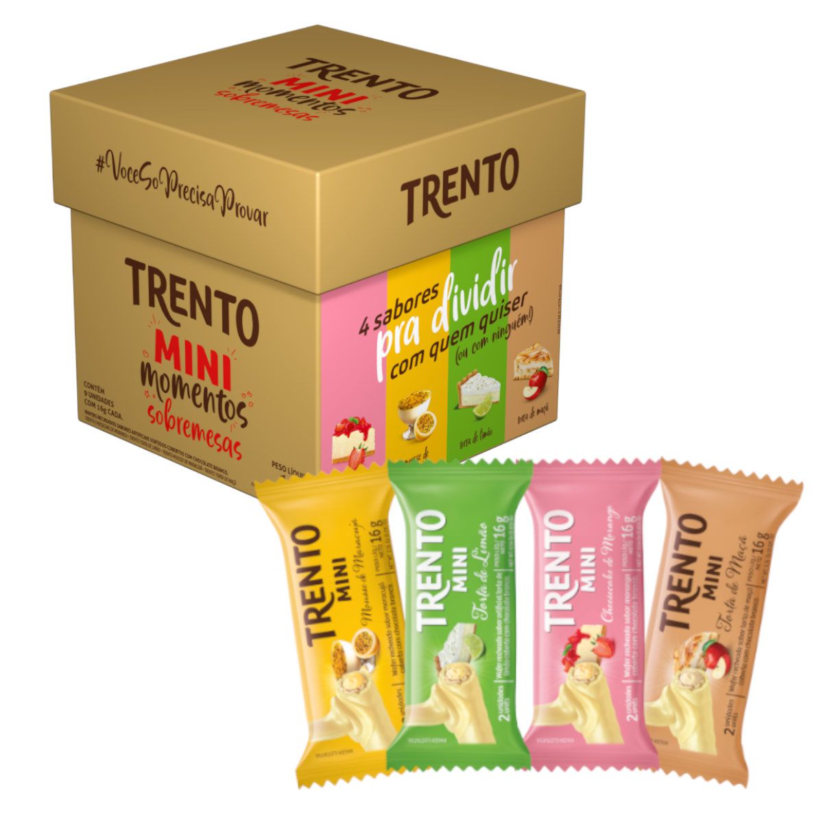 Wafer Trento Mini Momentos 144g9x16g - Peccin - Os melhores