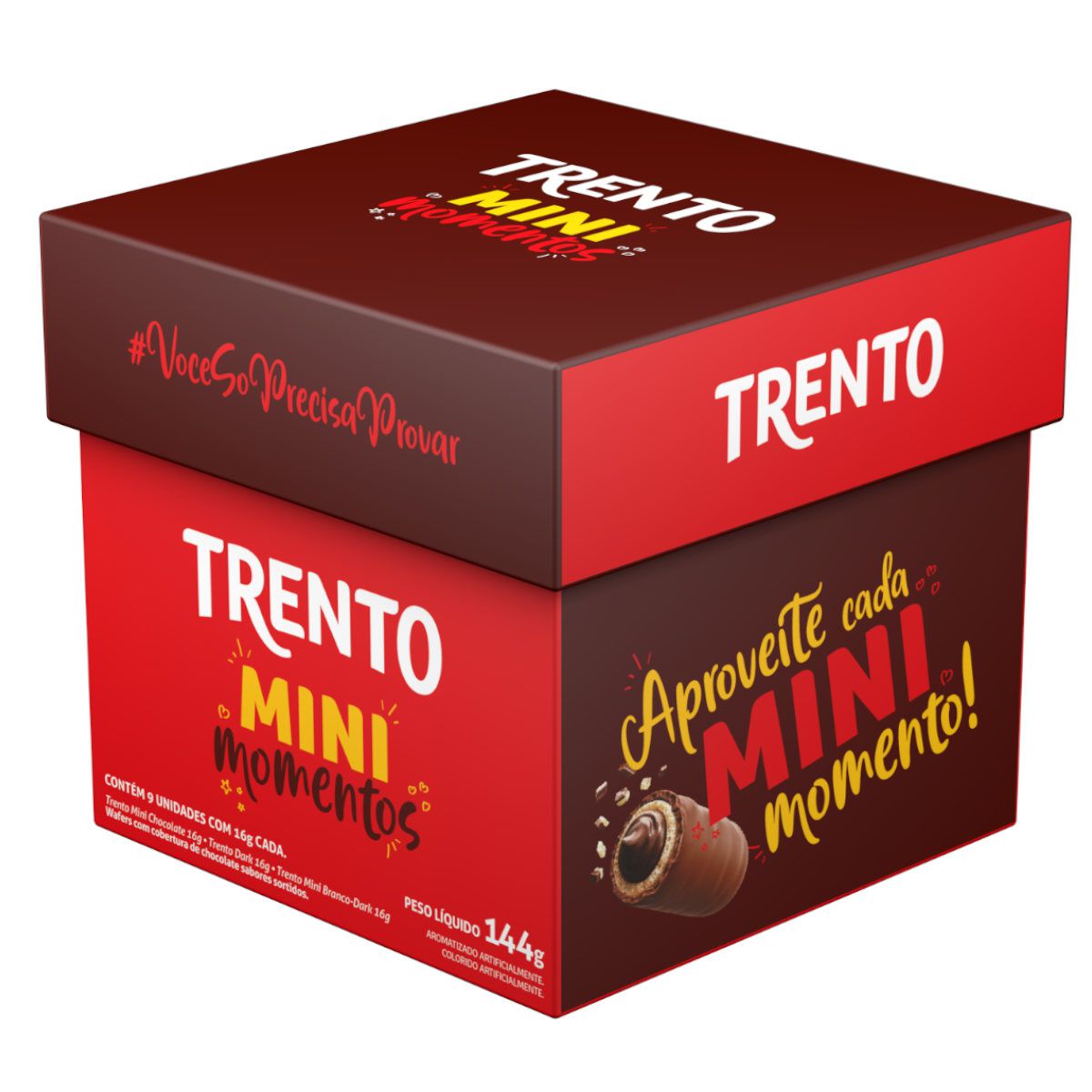 Wafer Trento Mini Momentos 144g9x16g - Peccin - Os melhores