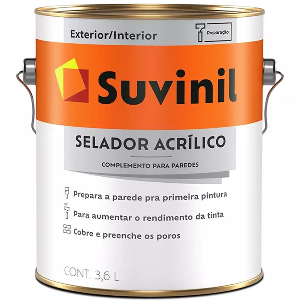 Selador Acrílico Fosco Branco Galão 3.6L - Suvinil - Palácio das Tintas de  Marília